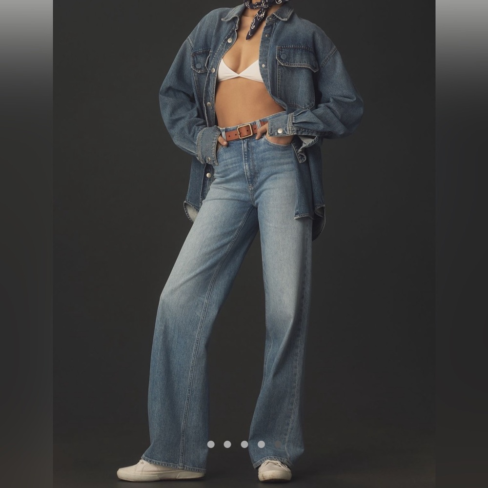 Paige wide leg high rise jeans
